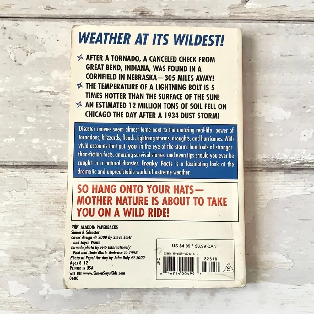 Freaky Facts About Natural Disasters Book Copyright 2000 Scholastic